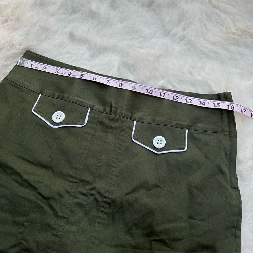 Lija Golf Skort Athletic Skirt w Built in Shorts Dark Green White womens size 8 - Picture 10 of 11